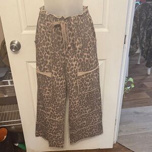 Leopard Print Wide-Leg Pants
